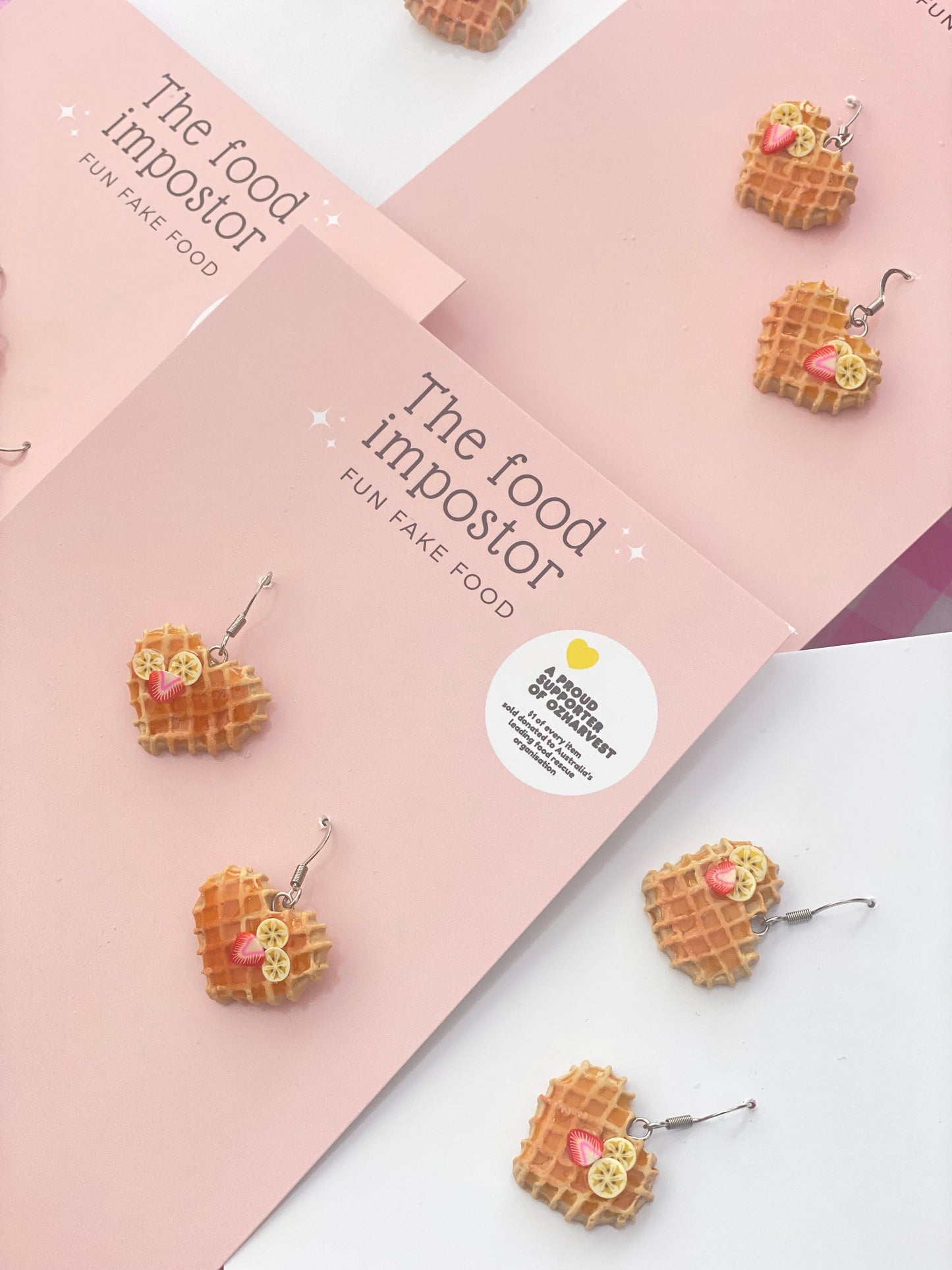 Waffle Heart Earrings