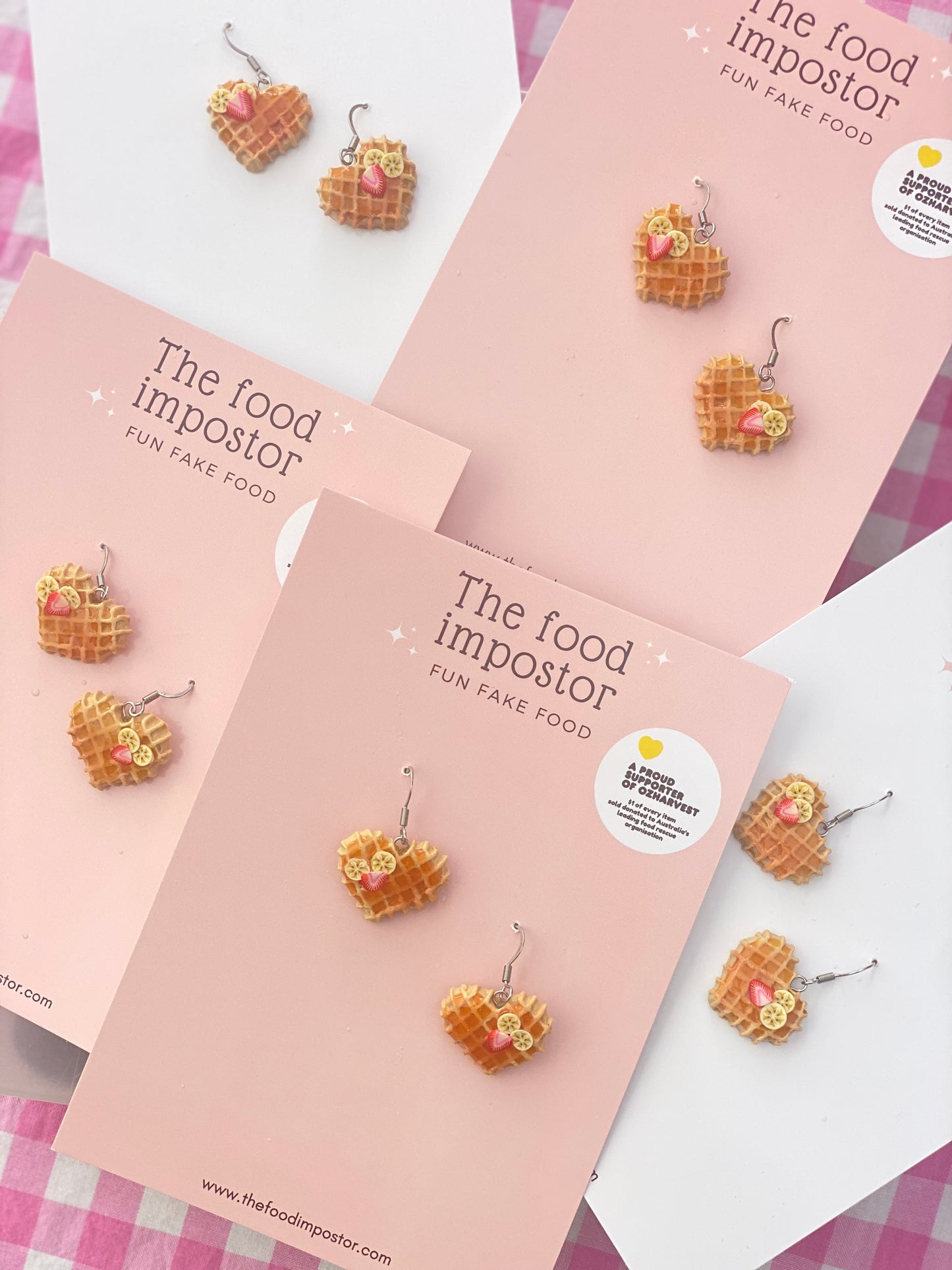 Waffle Heart Earrings