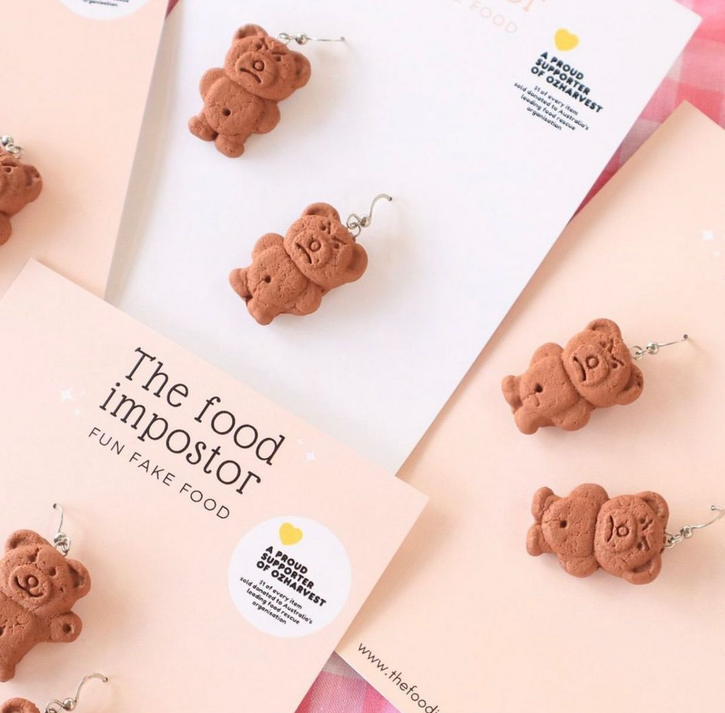 Grumpy Tiny Teddy Earrings Matching set