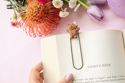 Cute Pink Bow Teddy BOOK MARK