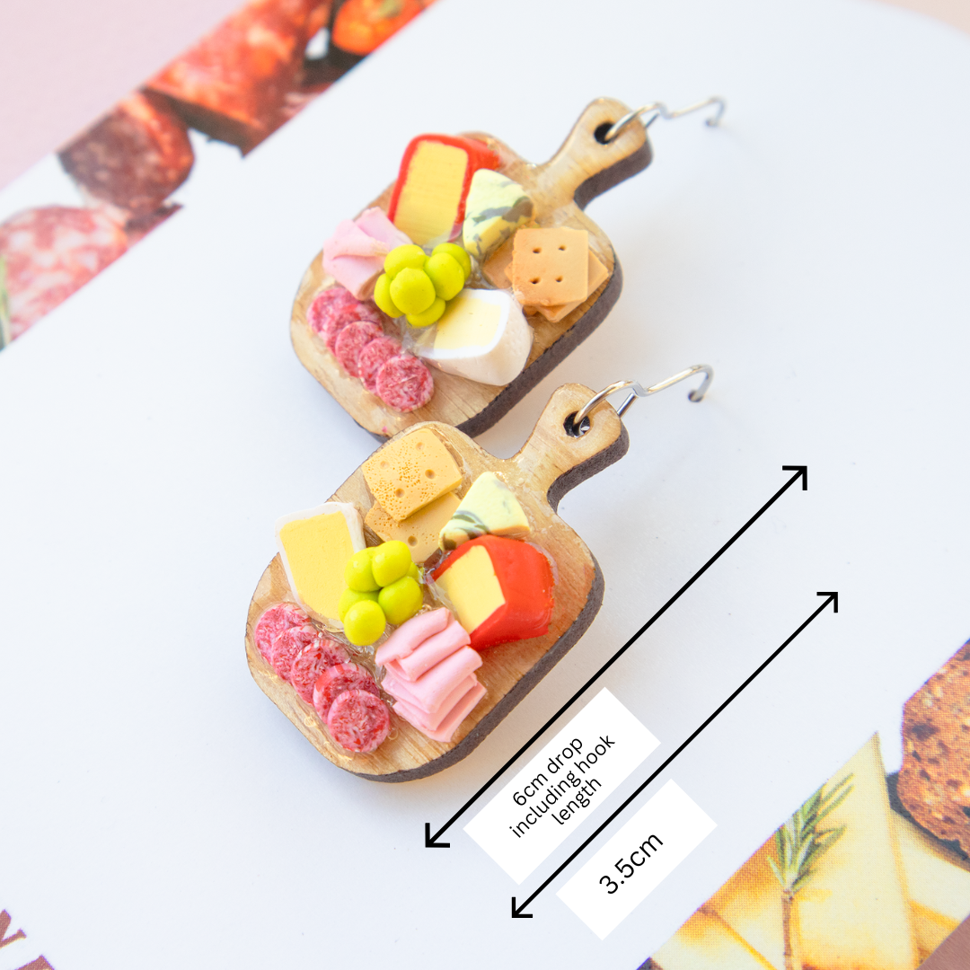 RESTOCKED Charcuterie Board Earrings - on real Tasmanian Oak boards!