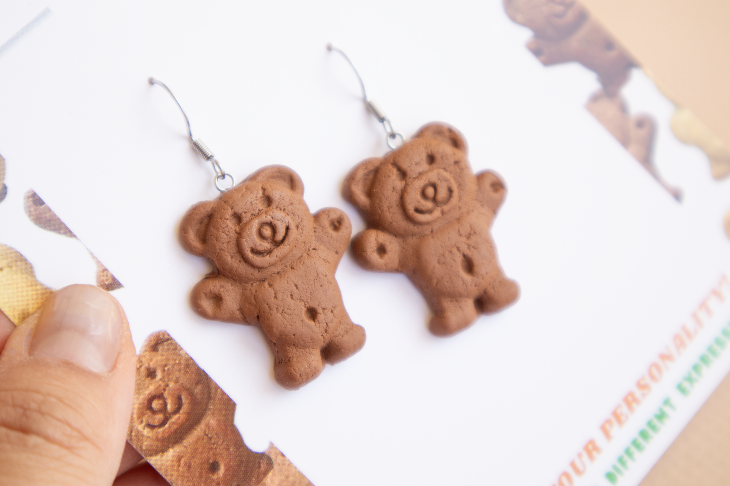 'Happy' TINY TEDDY Earrings