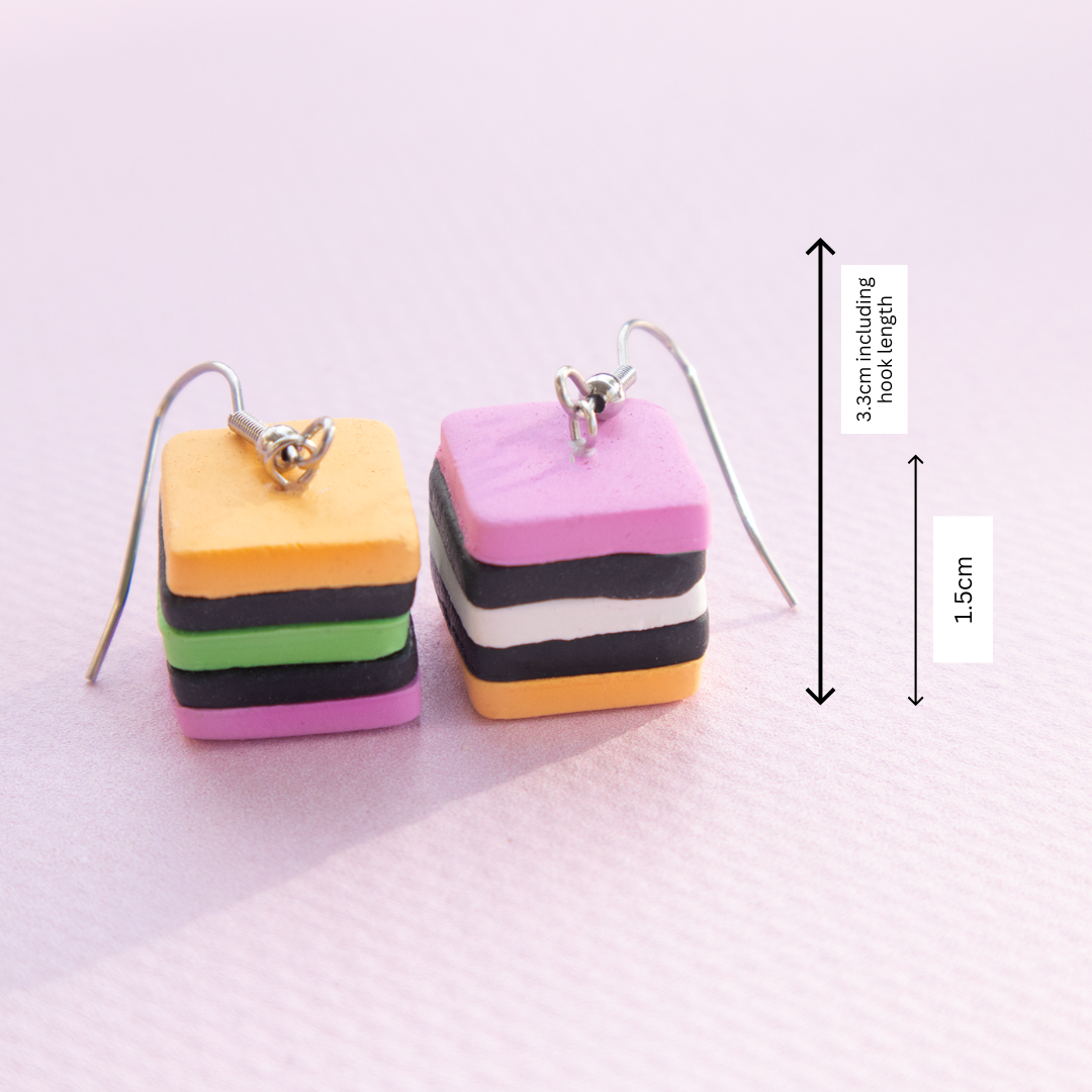 LIQUORICE ALLSORT EARRINGS - mismatched fun!