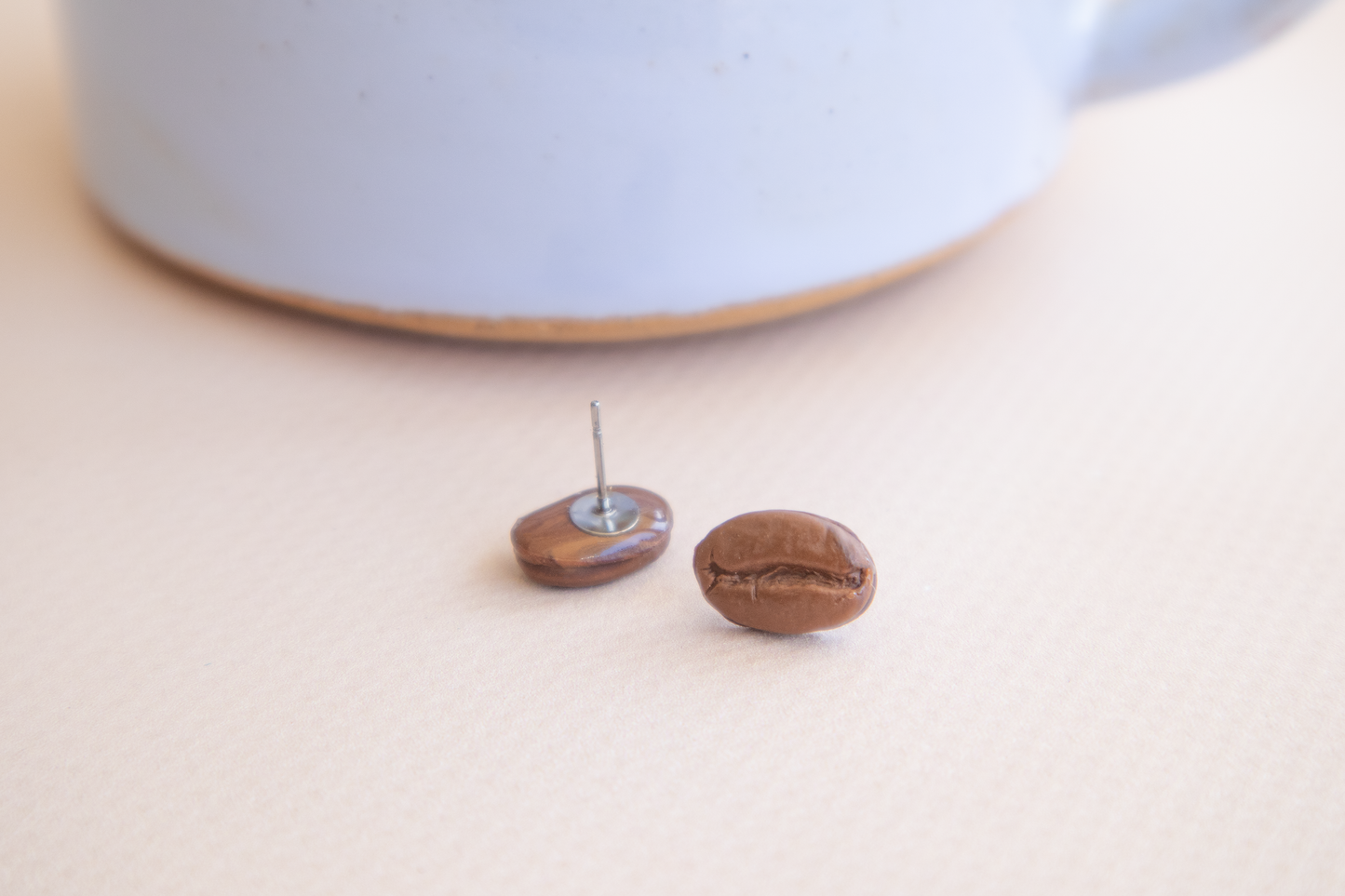 Super REALISTIC COFFEE BEAN stud earrings
