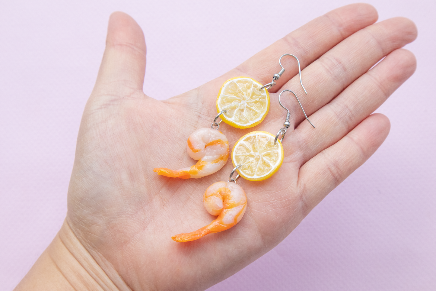 NEW! Lemon & Prawn Statement Earrings | Handmade Food Earrings