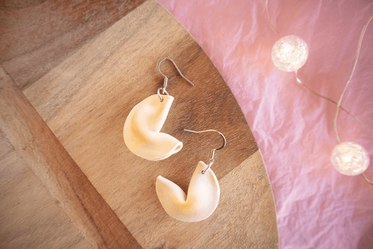 NEW! Lunar New Year - Realistic Fortune Cookie Earrings