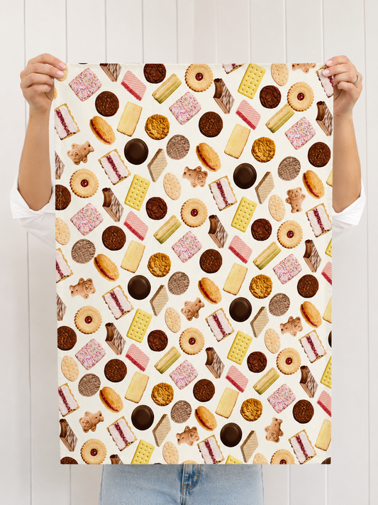 Aussie Bikkie Tea Towel | 100% Cotton | 50 x 70cm | Metro Confetti