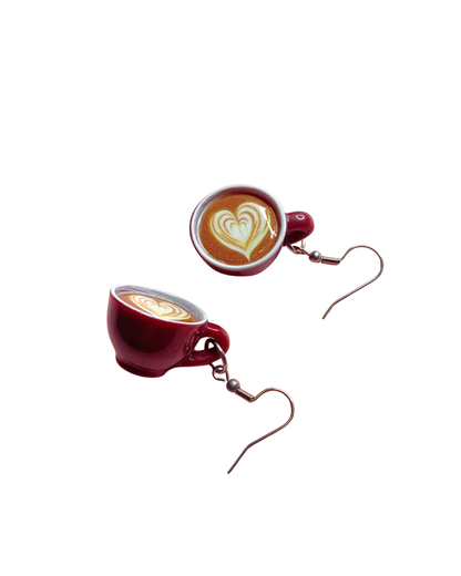 NEW! Brown Cup - Cappuccino Coffee cup Earrings