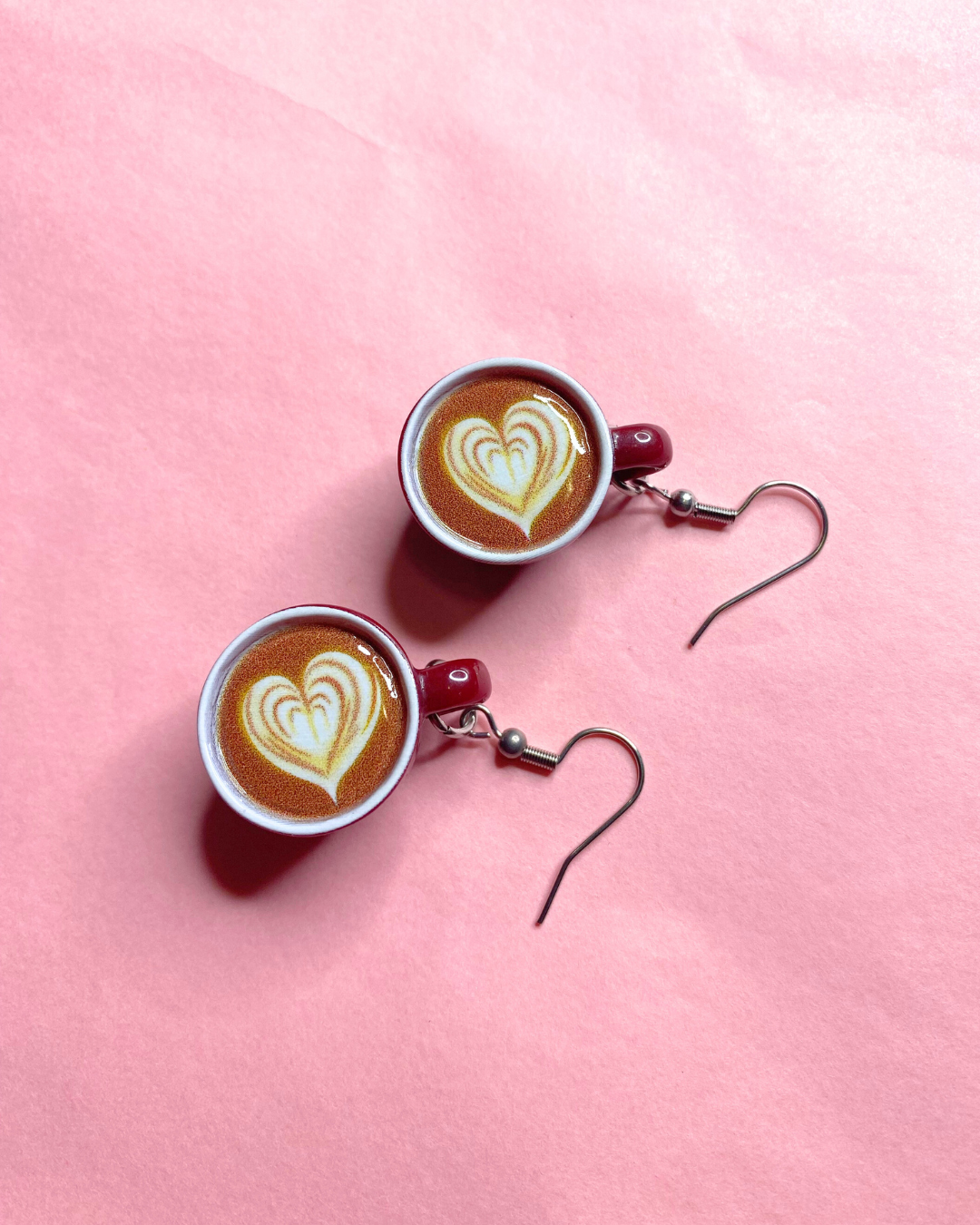 NEW! Brown Cup - Cappuccino Coffee cup Earrings