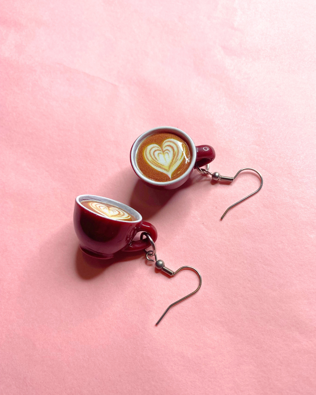 NEW! Brown Cup - Cappuccino Coffee cup Earrings