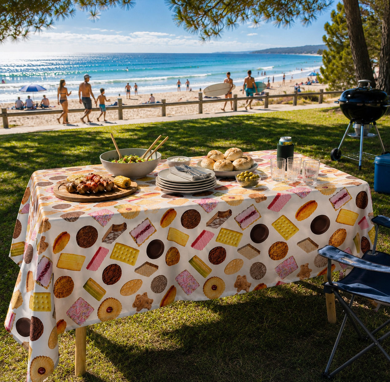 Aussie Bikkie Tablecloth | 150 × 250 cm | Australian Party Tablecloth