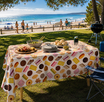Aussie Bikkie Tablecloth | 150 × 250 cm | Australian Party Tablecloth