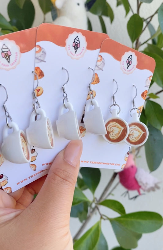 RESTOCKED! Cappuccino Coffee cup Earrings