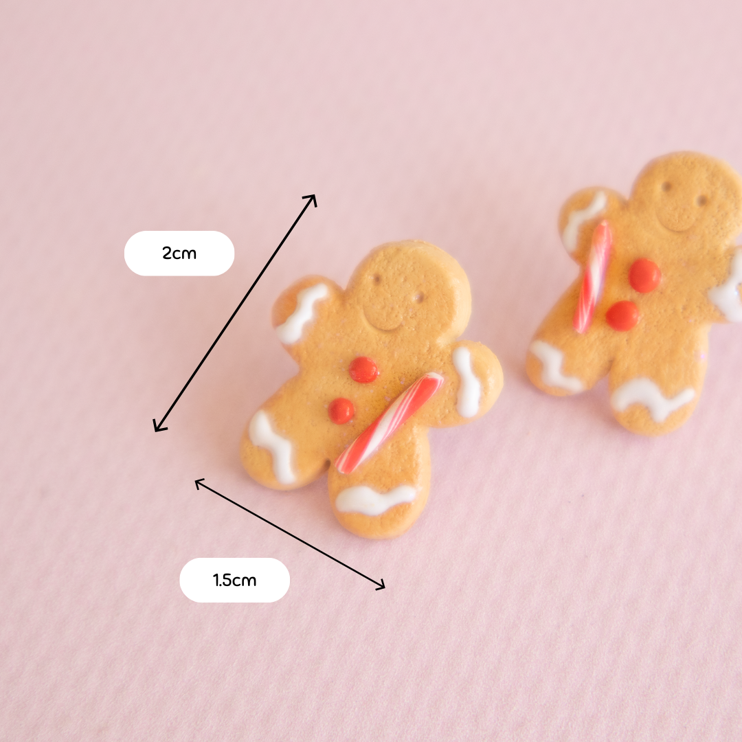 NEW!  Christmas Ginger Bread Men Stud Earrings