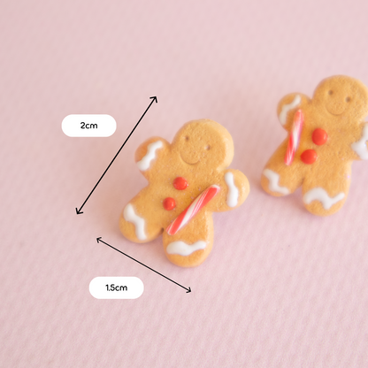 NEW!  Christmas Ginger Bread Men Stud Earrings