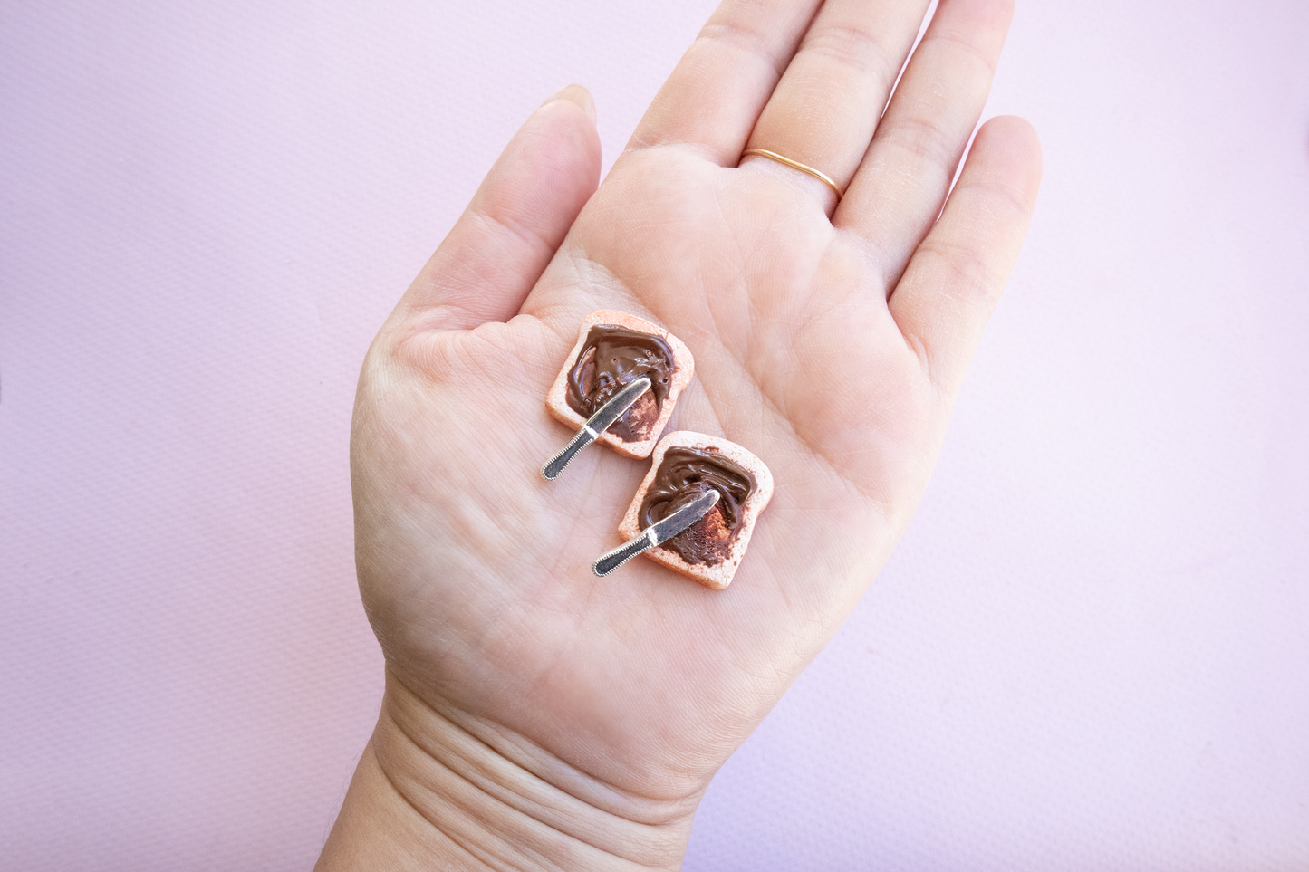 NEW! Nutella Toast Earrings – Handmade Food Jewelry, Polymer Clay Dangle Earrings