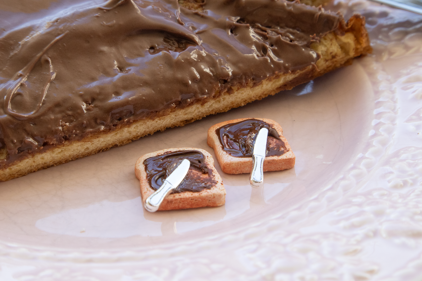 NEW! Nutella Toast Earrings – Handmade Food Jewelry, Polymer Clay Dangle Earrings