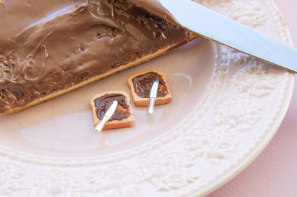 NEW! Nutella Toast Earrings – Handmade Food Jewelry, Polymer Clay Dangle Earrings