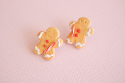 NEW!  Christmas Ginger Bread Men Stud Earrings