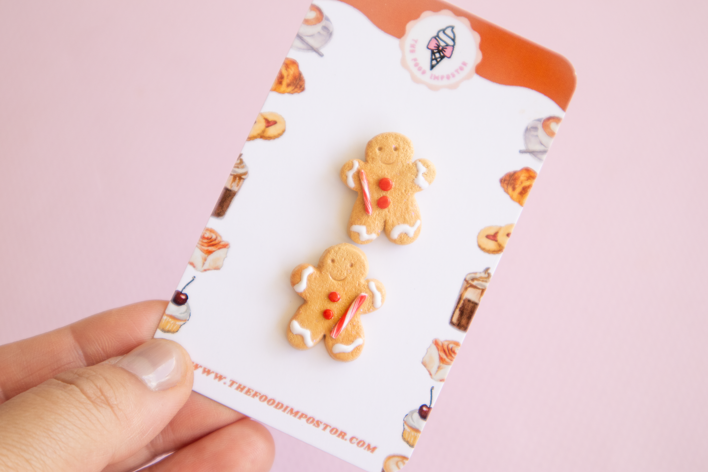 NEW!  Christmas Ginger Bread Men Stud Earrings