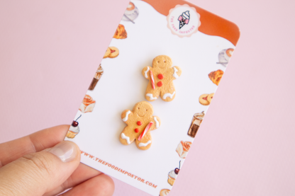 NEW!  Christmas Ginger Bread Men Stud Earrings