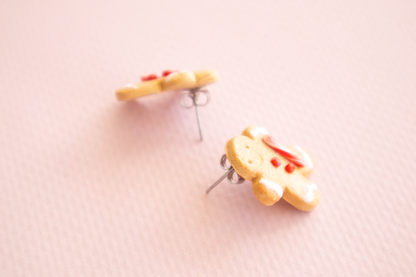 NEW!  Christmas Ginger Bread Men Stud Earrings