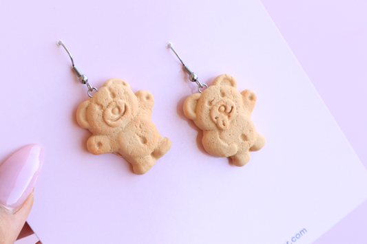 'Honey' fake tiny teddy earring set