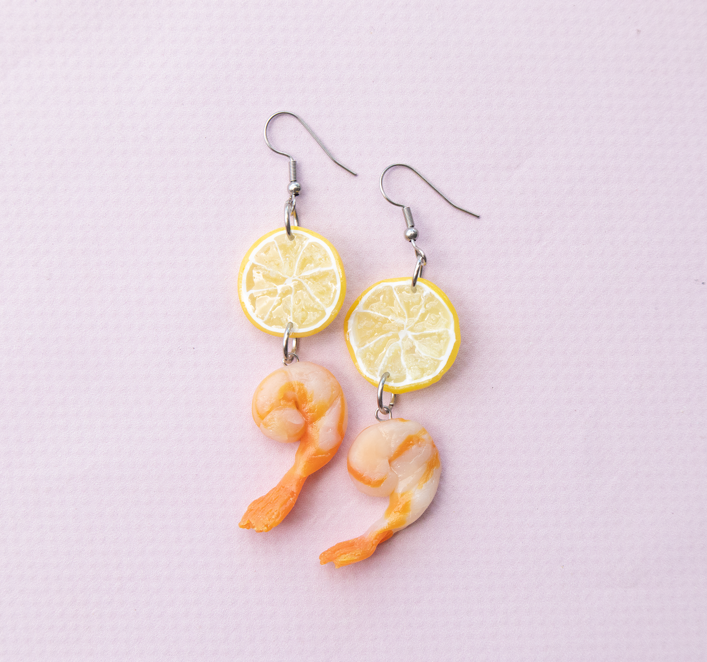 NEW! Lemon & Prawn Statement Earrings | Handmade Food Earrings