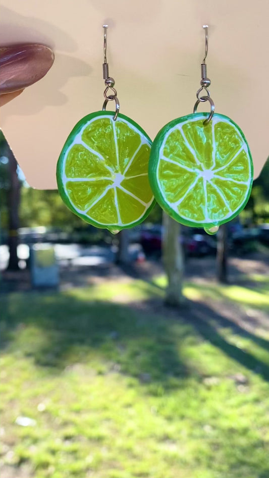 NEW! Back by popular demand! Juicy Lime Slice Earrings