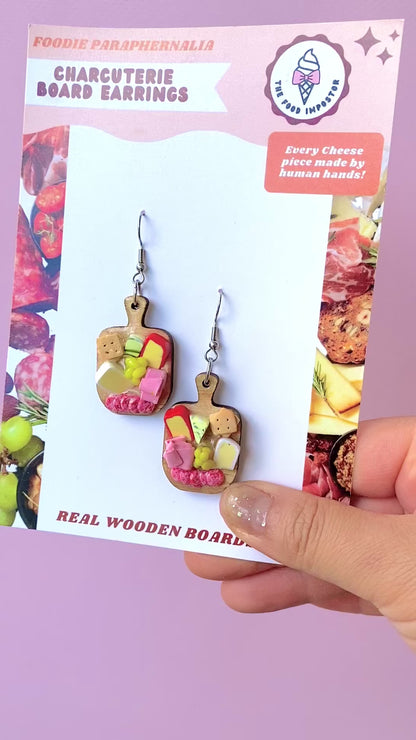 RESTOCKED Charcuterie Board Earrings - on real Tasmanian Oak boards!