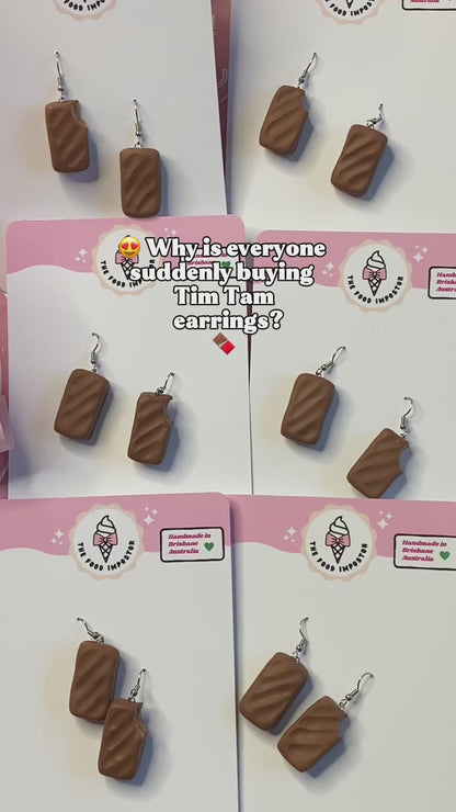 NEW! 🍫 Tim Tam Earrings – Hand-sculpted in Australia 🇦🇺 🦘☀️