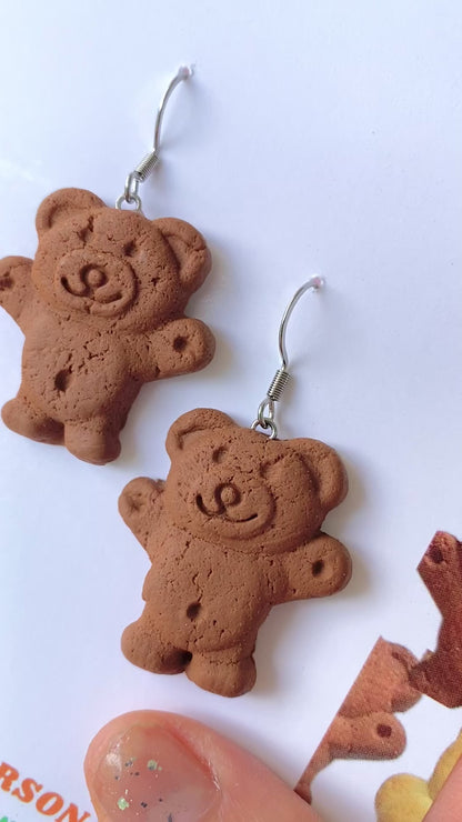 TINY TEDDY HAPPY & CHEEKY EARRINGS/BROOCH/KEYCHAIN