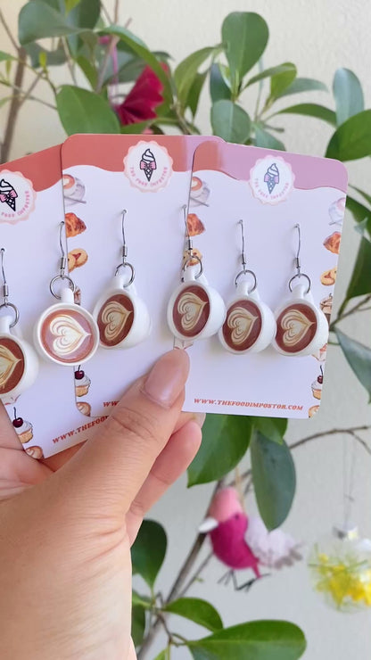 RESTOCKED! Cappuccino Coffee cup Earrings