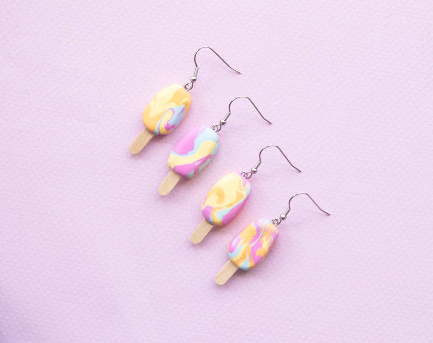 RAINBOW PADDLE POP ICE BLOCK EARRINGS