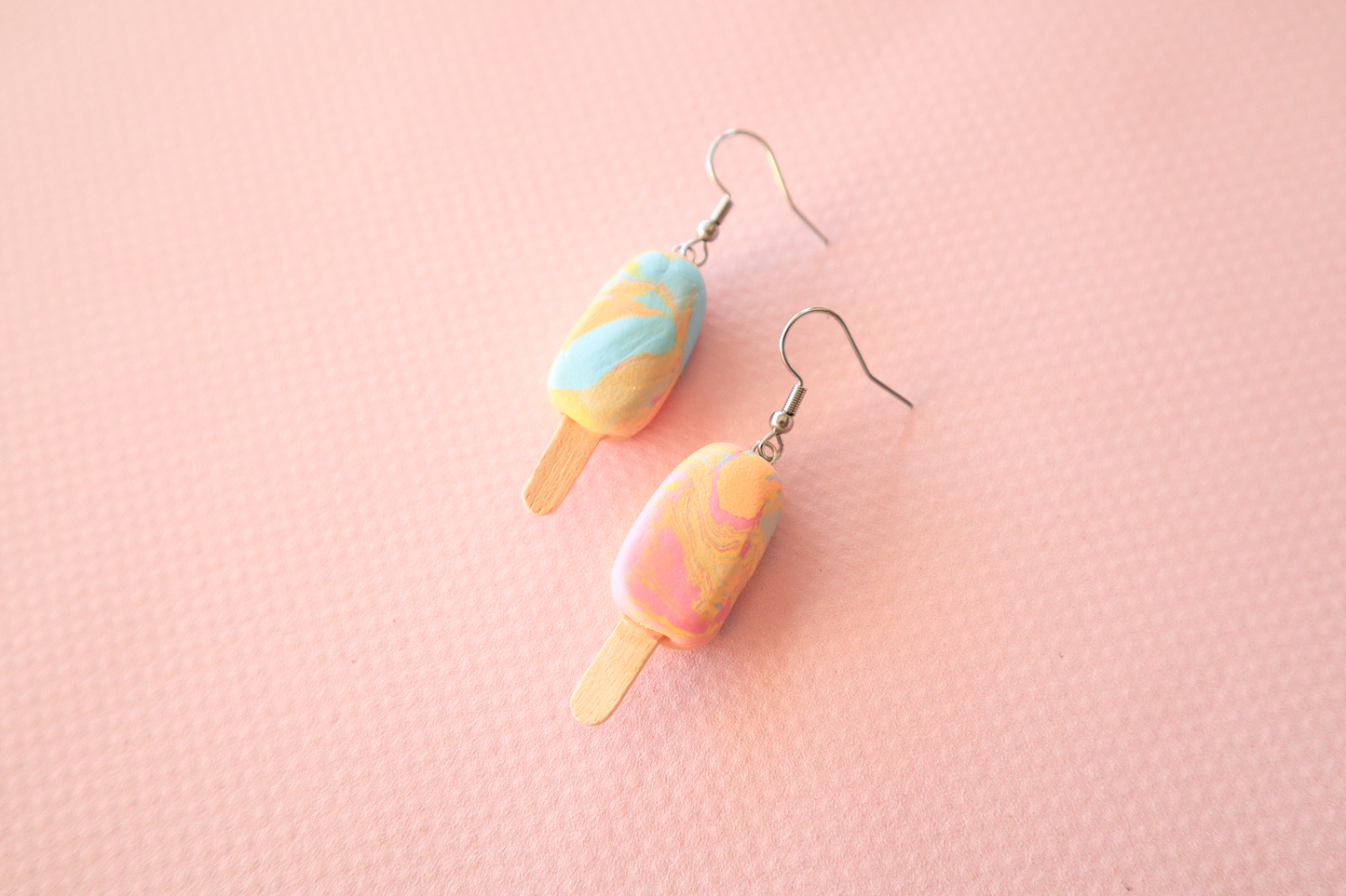 RAINBOW PADDLE POP ICE BLOCK EARRINGS