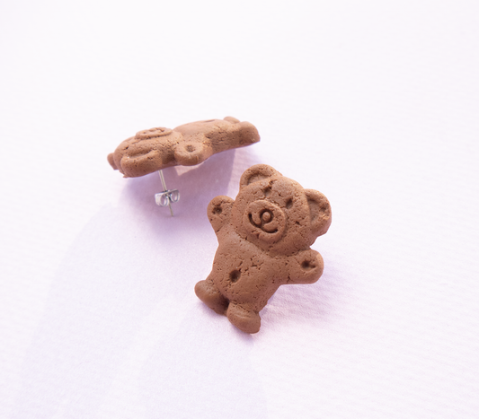 Happy Tiny Teddy choc studs (actual size)