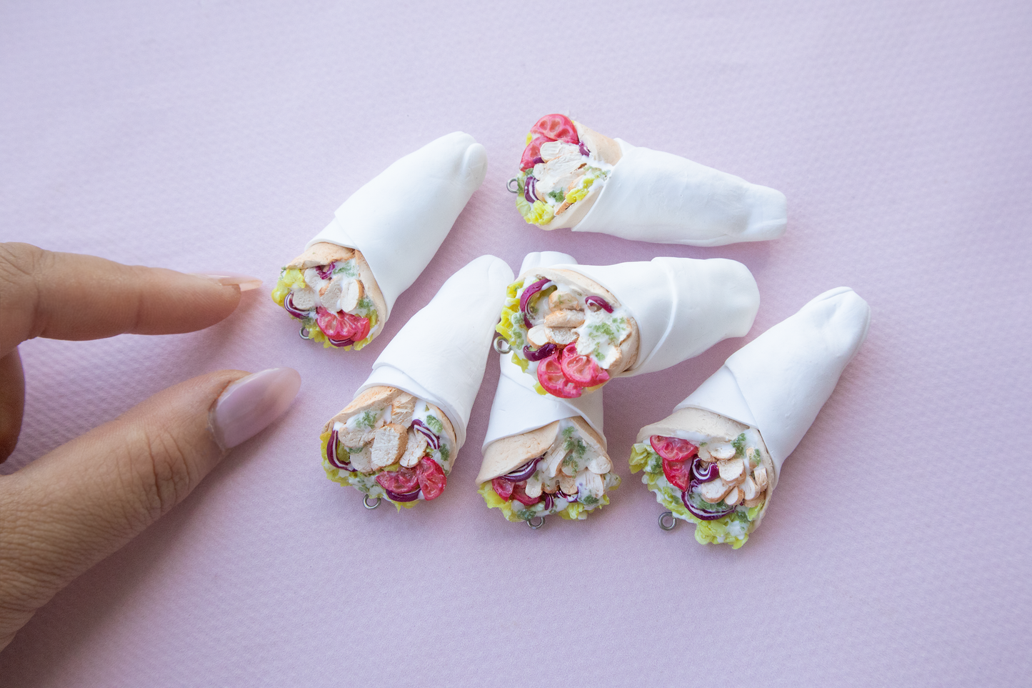 NEW! Hyper Realistic Yiros Earrings – Handmade Food Jewelry, Polymer Clay Earrings on hooks