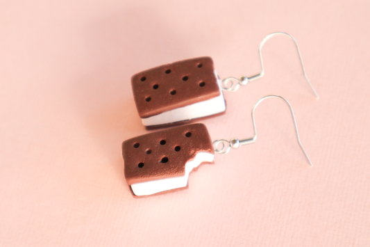 REALISTIC ICE CREAM SANDWICH EARRINGS