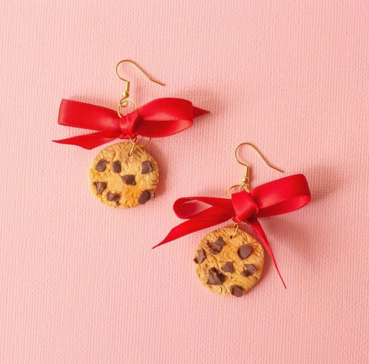 Red Bow Cookies Earrings