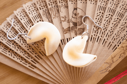 NEW! Lunar New Year - Realistic Fortune Cookie Earrings